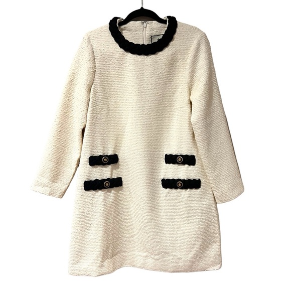 Tuckernuck Cream Tweed Long Sleeve Jackie Dress (L) - Picture 7 of 13